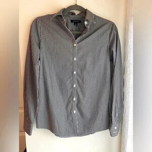 Lands End Cotton No Wrinkle Plaid Button Down Shirt Dress Shirt Neutral